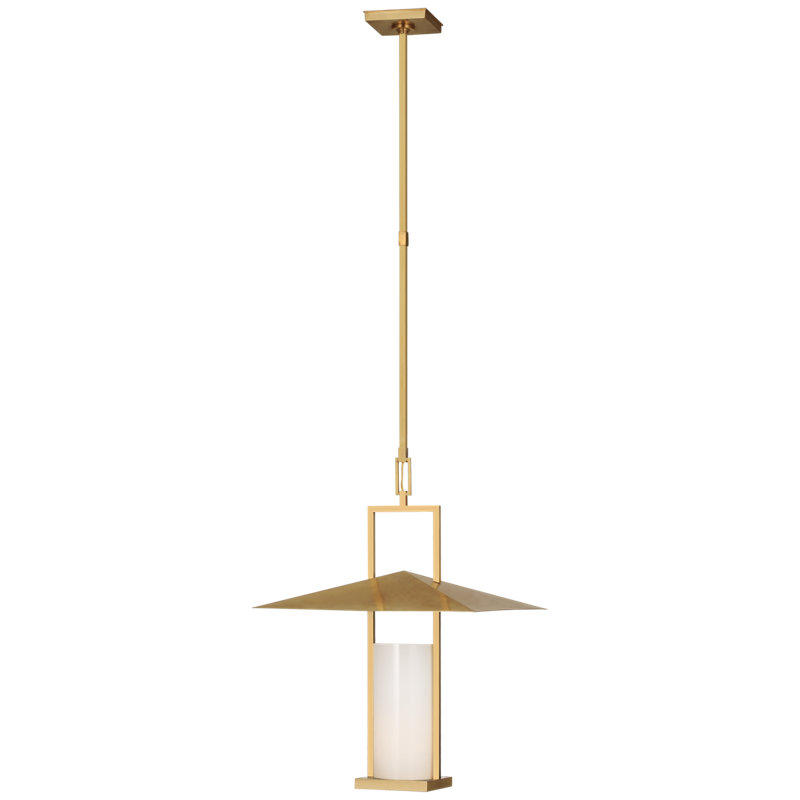 Amity 1 - Light Pendant, White, Antique Brass
