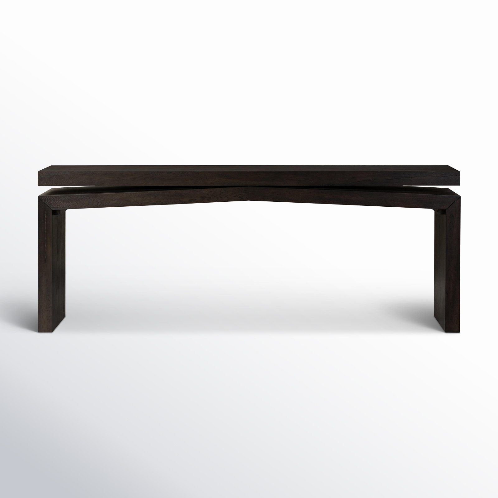 Henn Solid Wood Console Table, Smoked Black, 30.75" H x 94" W x 15" D