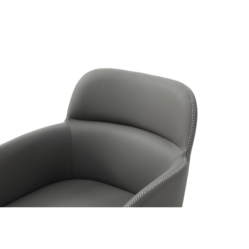 Fauteuil capitonné en acier, Gris foncé