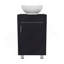 Meuble-lavabo autoportant de 18 po de large avec lavabo en porcelaine, rangement pour salle de bain, noir