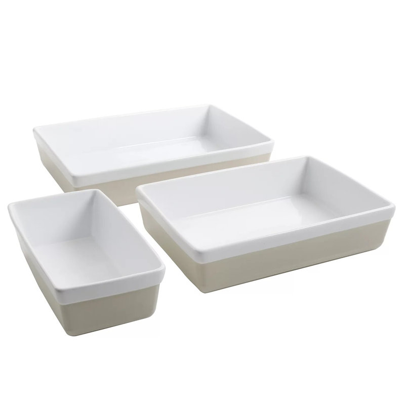 Ensemble de plats en grès 3 pièces Martha Stewart, gris