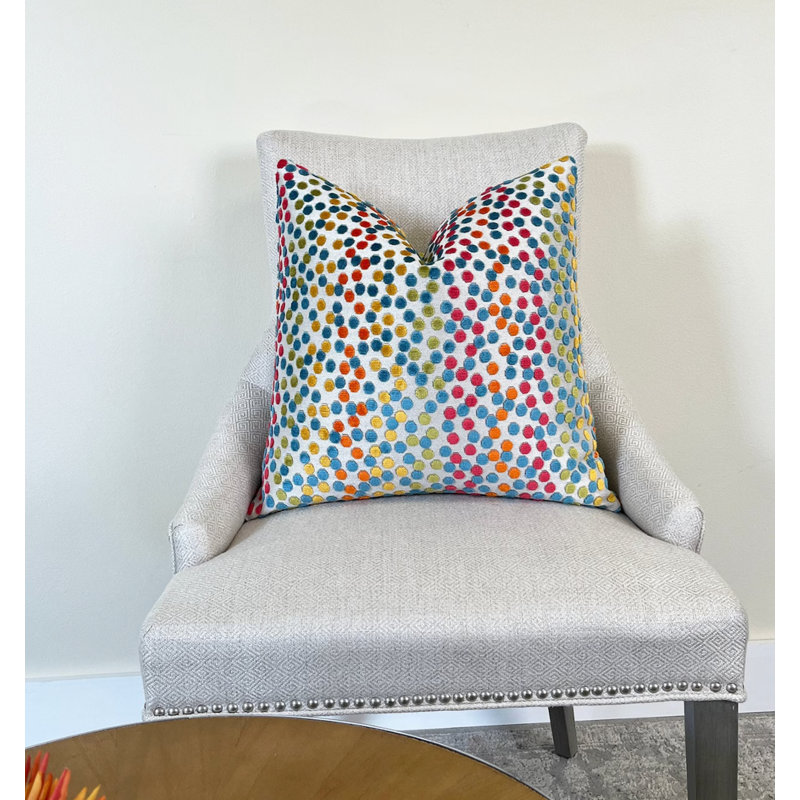 Confetti Velvet Throw Pillow Cover, 20"H x 20"W, Gold