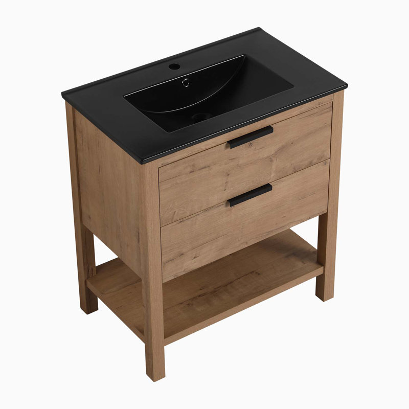 Ensemble de meuble-lavabo simple 30 po nokta, Noir