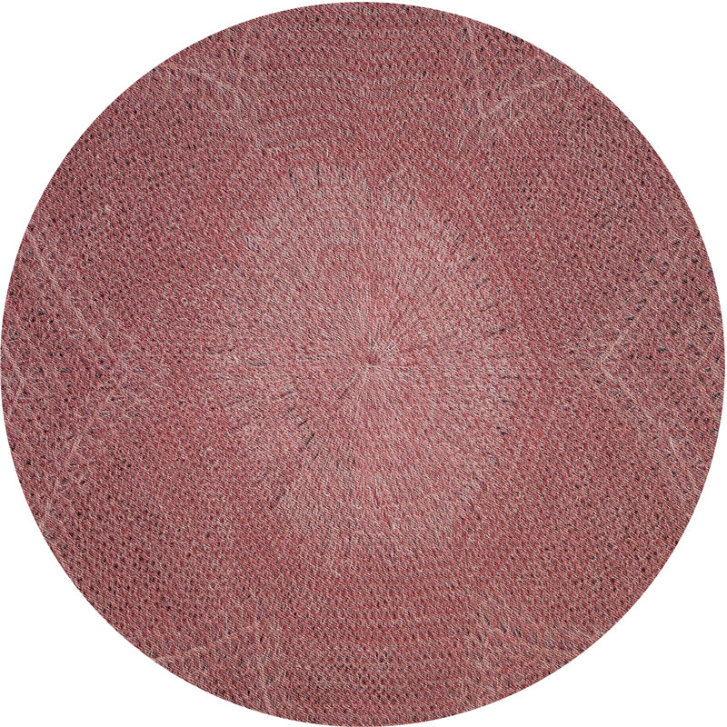 Tapis brun clair tissé à la machine, Rond 7 pi