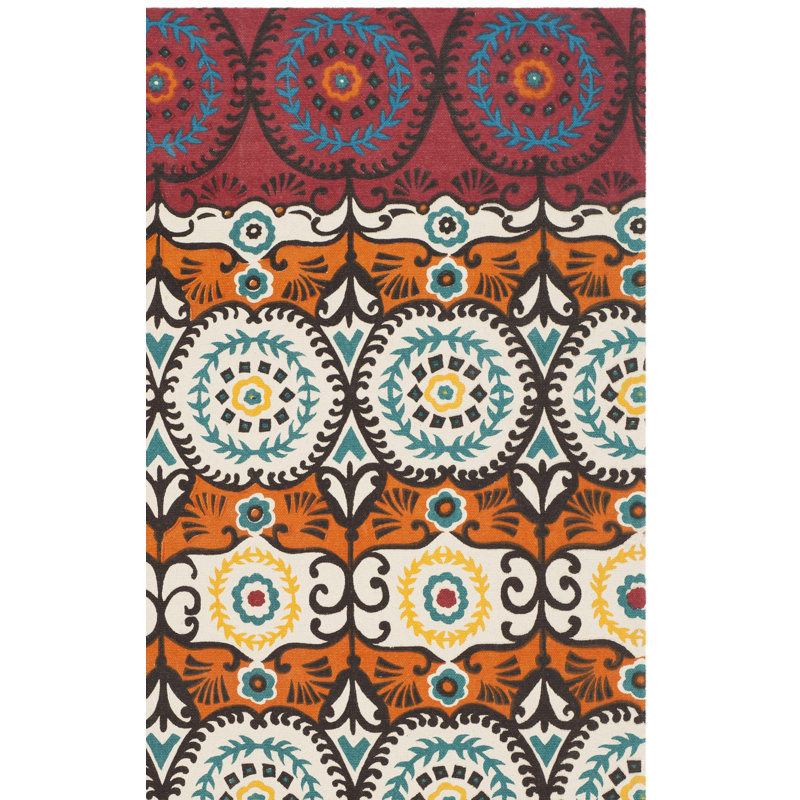 Allison Cedar Brook Hand Loomed Cotton Ikat Rug, Rectangle 4' x 6'