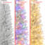 Arbre de Noël au crayon 6 pi, arbre de Noël artificiel avec 250 lumières à DEL colorées et 571 pointes de branches réalistes, arbre de Noël mince blanc pré-éclairé avec base en métal pliable pour la décoration de bureau à domicile
