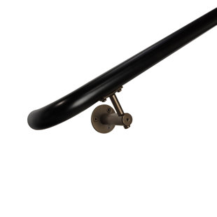 Industrial Aluminum 1.5 Inch Round Ada Complete Indoor/outdoor Straight Handrail Grab Bar Kit, Returns To Wall
