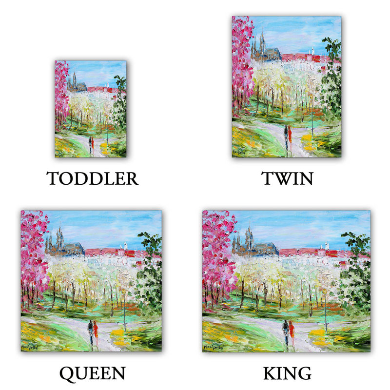 Ensemble de housse de couette prague castle, 1 housse simple + 1 taie standard