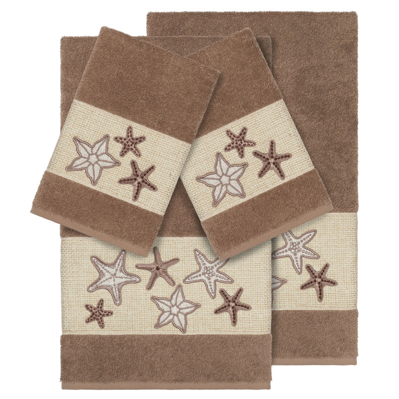 Ensemble de serviettes 3 pièces Lydia, Latte, 4 Piece Towel Set (2 Bath Towel, 2 Hand Towels)