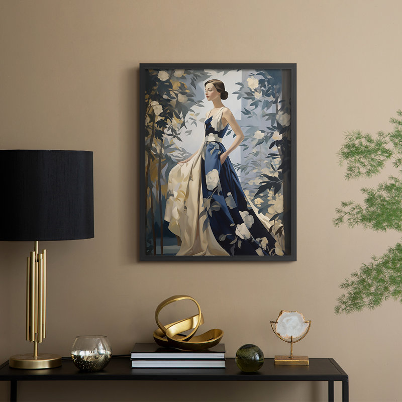 WOMEN Series DLXXVII  -Premium Framed Print -Ready to Hang - No Nails Required, Black, 15" H x 12" W