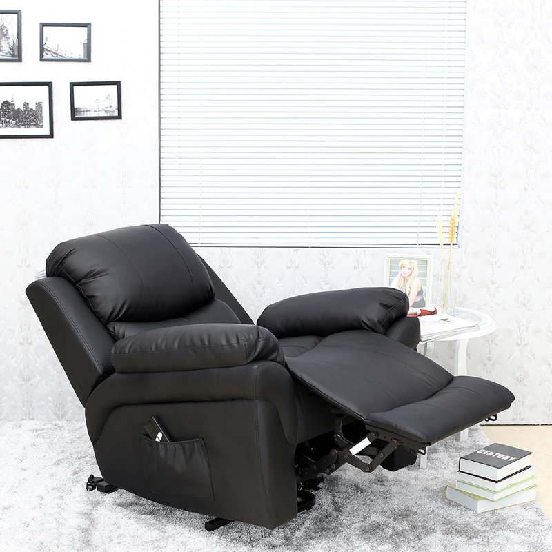 97cm Wide Lift Assist Standard Recliner, Single Motor Lift Assist, Black