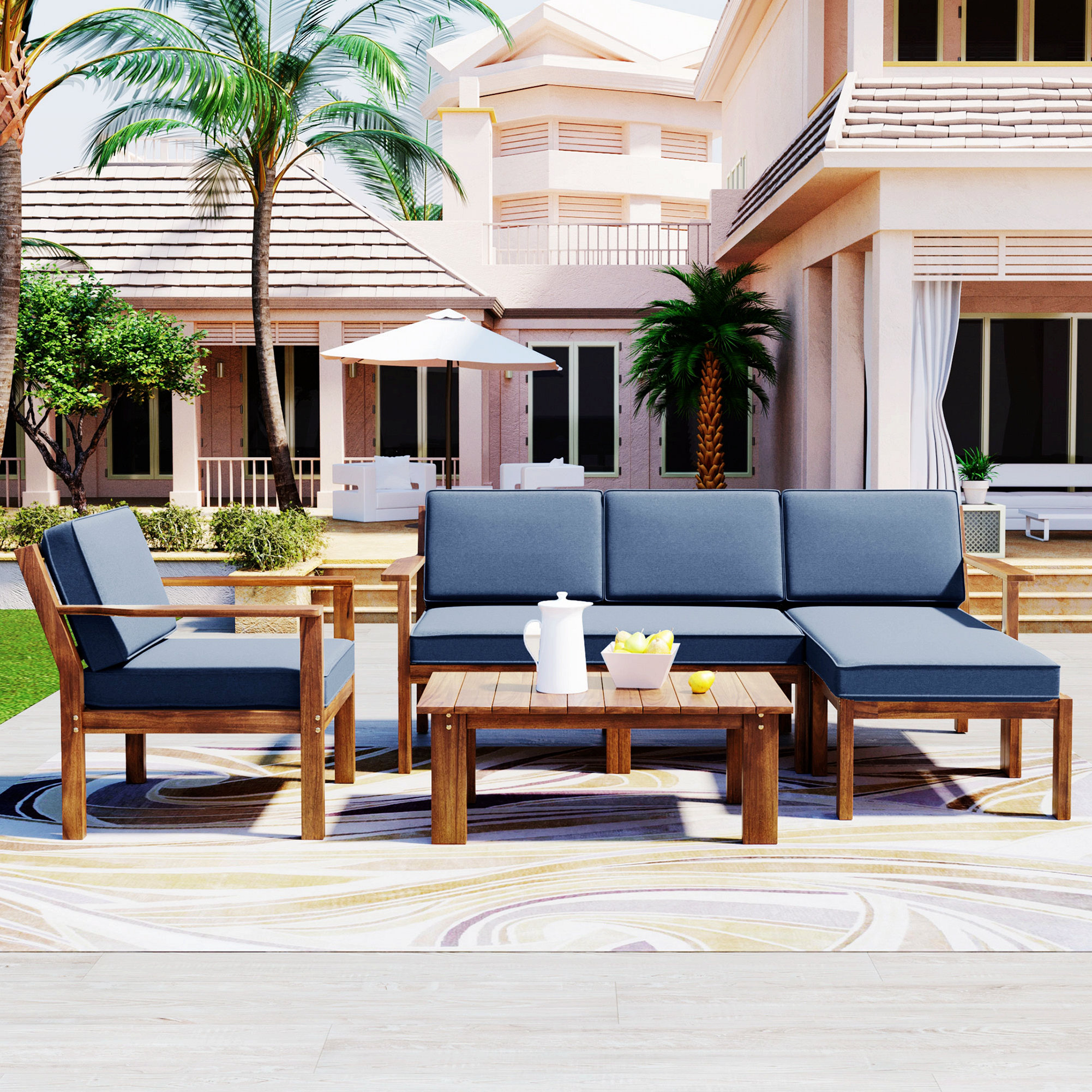 Millwood Pines U_Style Multiperson Sofa Set with Small Table Durable & Sturdy Wayfair