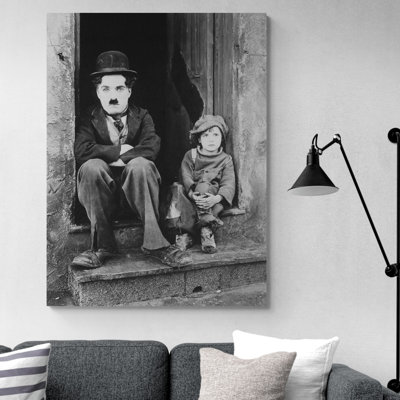 Charlie Chaplin - The Kid - Movie - Wrapped Canvas Print