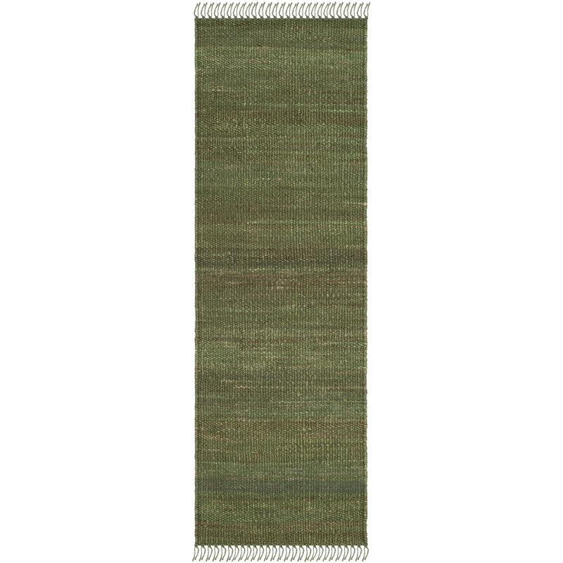 Fitzwater Natural Fiber Hand Woven Jute Striped Rug, Runner 2'3" x 14'
