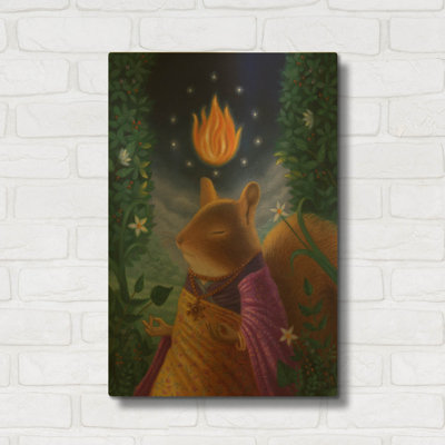 «The Mystic» par Gina Matarazzo, art mural en métal doré, 12 po x 16 po