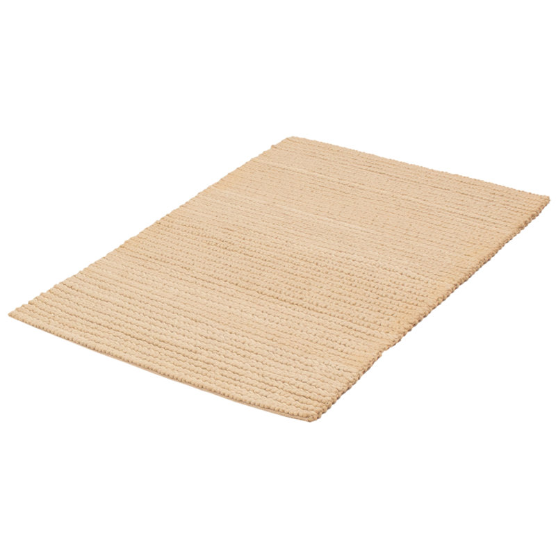 Tapis crème en laine tressé à la main Poway
