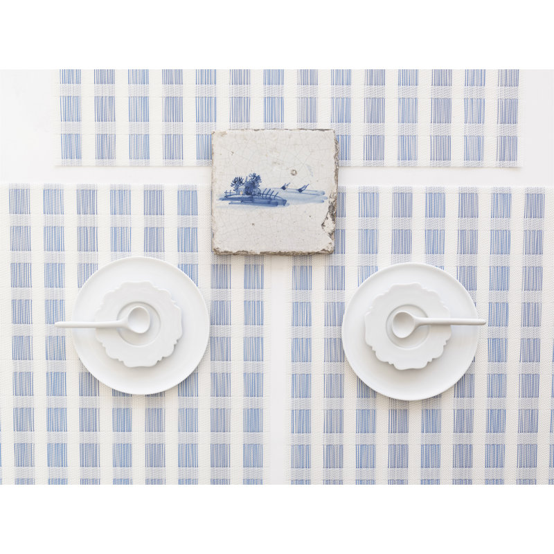 Stitch Vinyl Geometric Rectangle Placemat, Lake