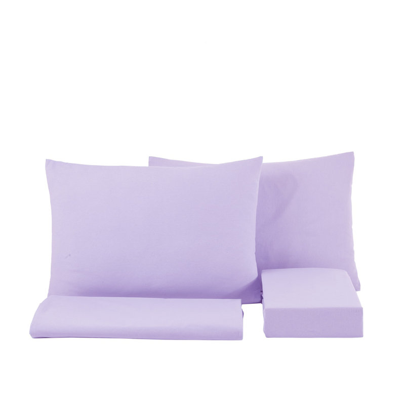 Solid Colour 4 Pieces Bed Sheet Set, Twin, Purple