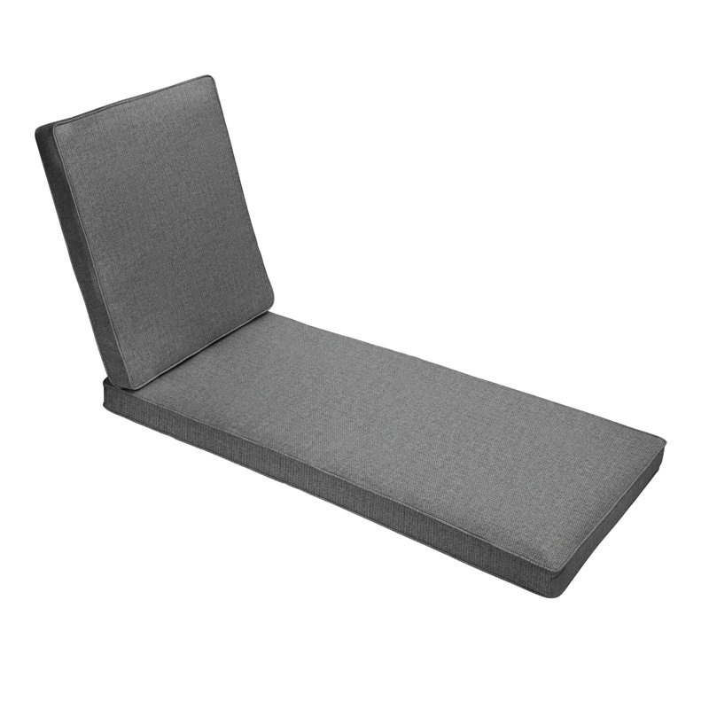 Revive Sunbrella Outdoor 3'' Chaise Lounge Seat Cushion, Gray, 21" W x 78" D