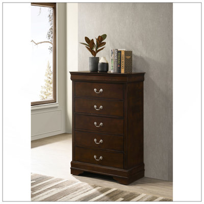 Commode de chambre à 5 tiroirs Janson Cappuccino