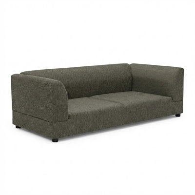 Modern Rectangular Dog Sofa, Oversized Upholstered Pet Couch with Backrest and Armrests for Medium and Large Dogs, Indoor Living Spaces
