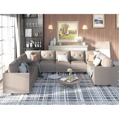 Cissiee Upholstered U-Shaped Sectional Right Hand Facing