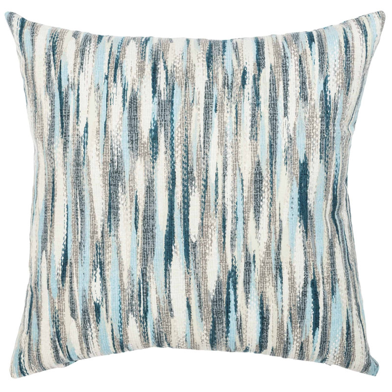 Striped Blue Cushion, 43x43cm, Synthetic filled