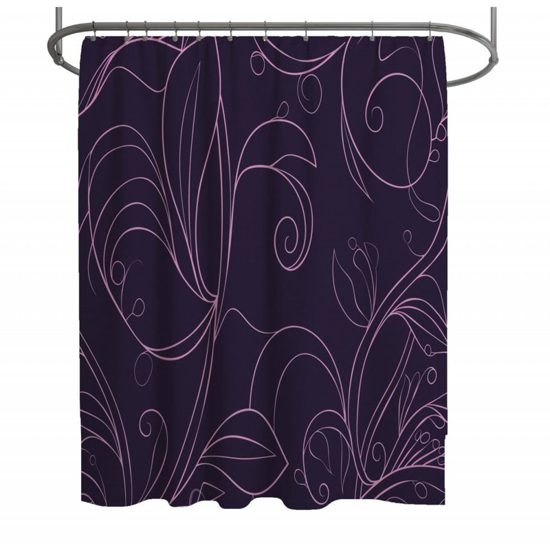 Rideau de douche à motif floral - Décoration de salle de bain, H 83 po x l 70 po