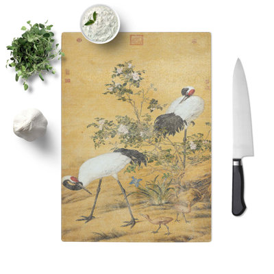 Tempered Glass Cranes Chopping Board