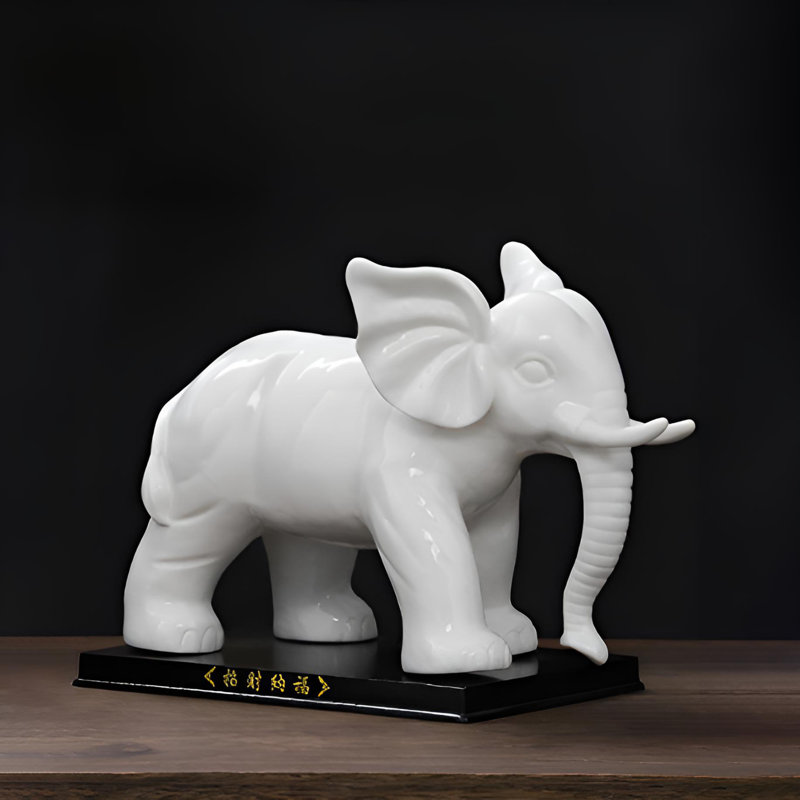 Figurine d'éléphant en céramique exquise pour la prospérité et le style