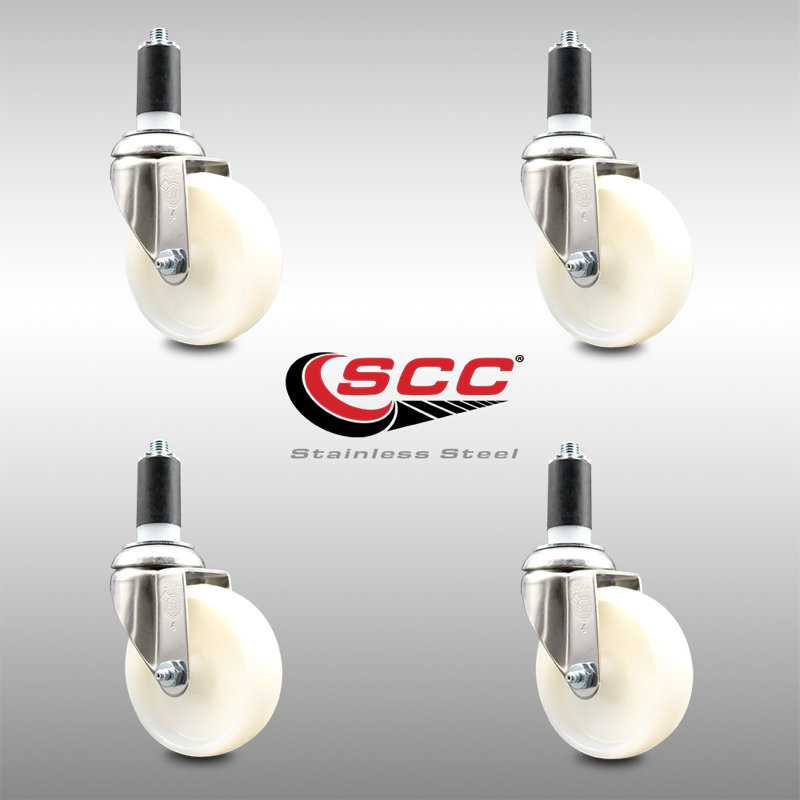 Ensemble de roulettes extensibles pivotantes à roulettes en nylon 316SS SCC