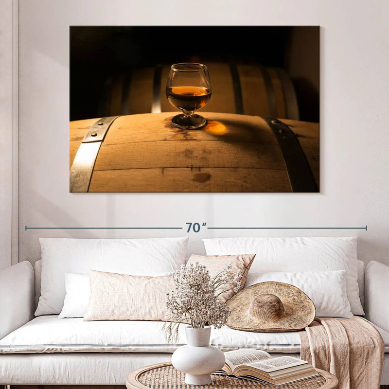 Yarlin Whiskey Glass On Barrel, 34" H x 51" W