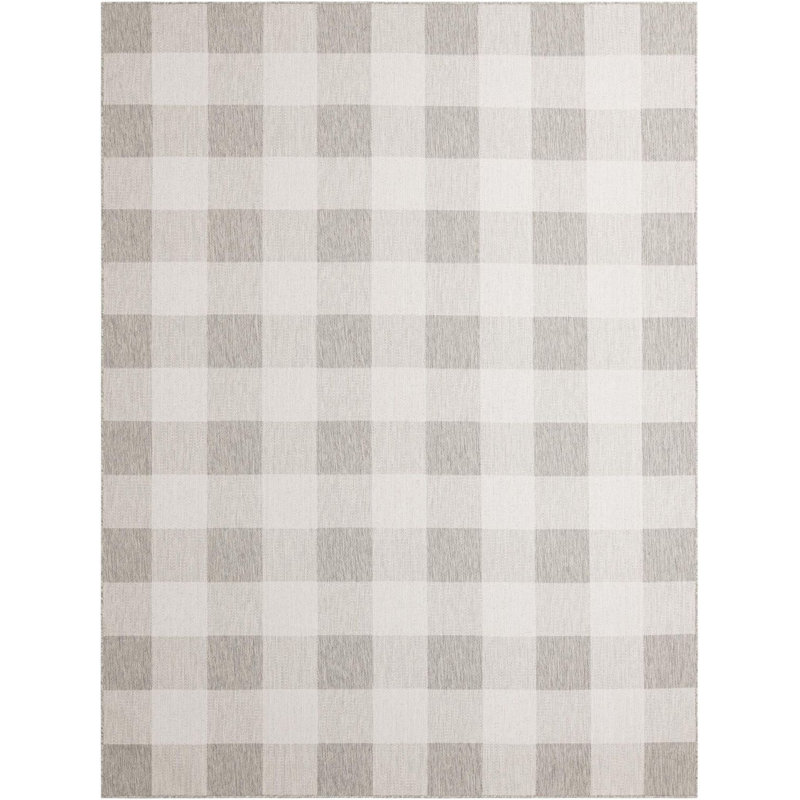 Tapis intérieur / extérieur gris Borland, Rectangle 9 pi x 12 pi