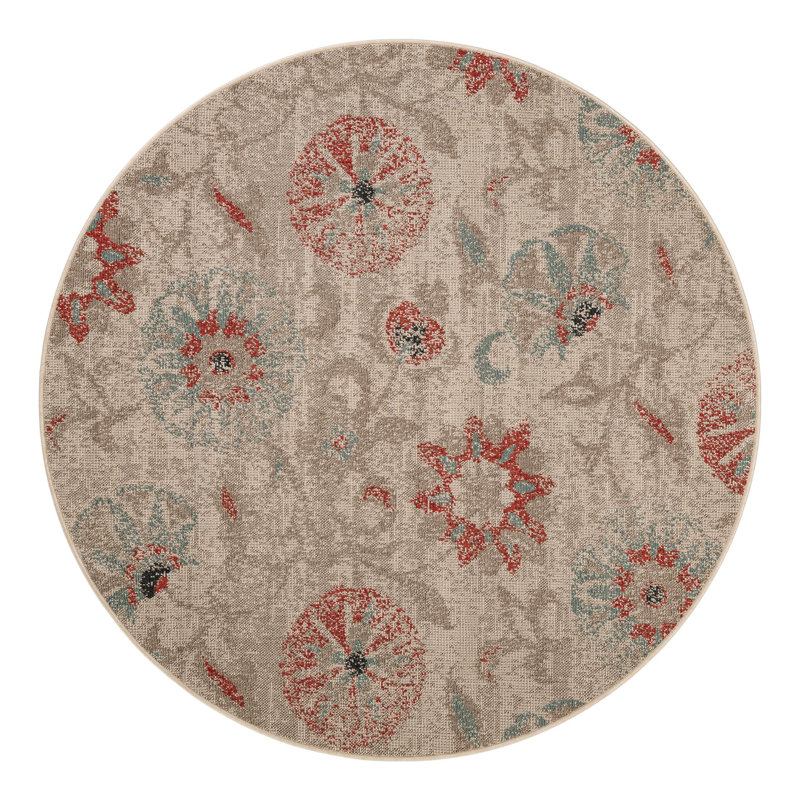 Tapis botanique intérieur / extérieur, Rond 6 pi 1 po