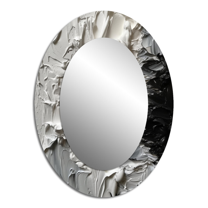 Miroir mural blanc et noir Tranquility Unleashed, 40 po x 30 po