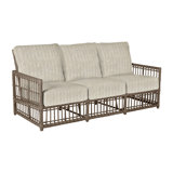 Newport 79" Wide Outdoor Wicker Patio Sofa with Cushions