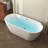 FerdY Bali 59" Freestanding Bathtub, Gracefully Shaped Soaking tub, Glossy White, cUPC Certified, Chrome Drain & Classic Slooted Overflow Assembly Included-105252178-122743619