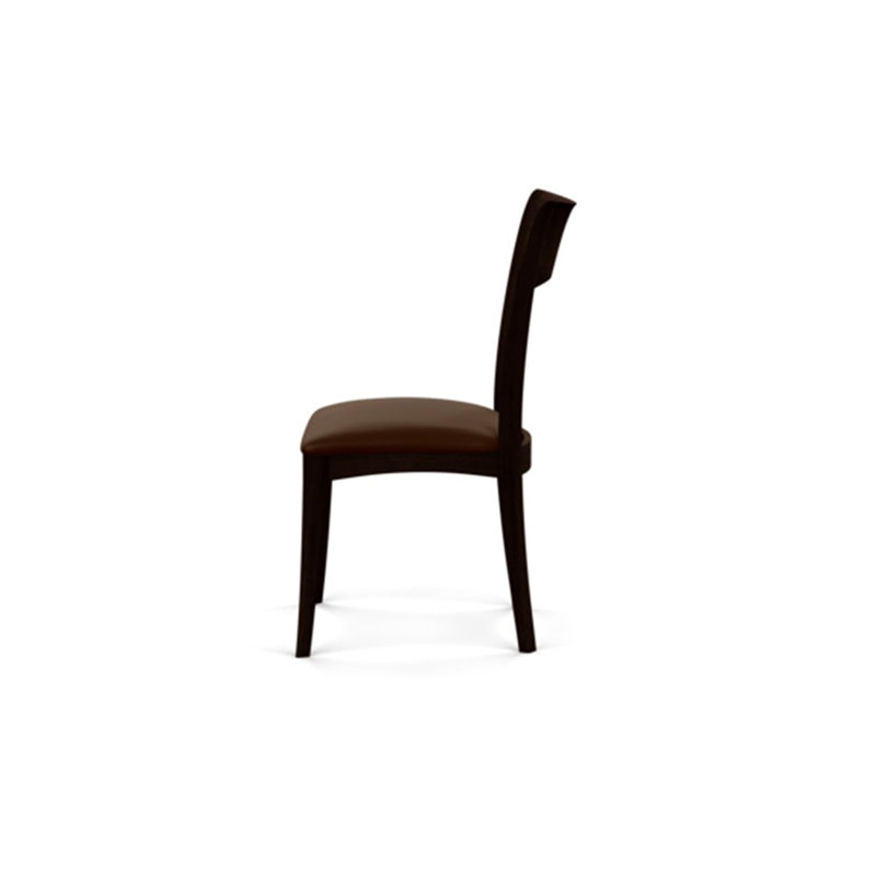 Ingrid Upholstered Dining Chair, Smoke Cherry, Coffee Leather