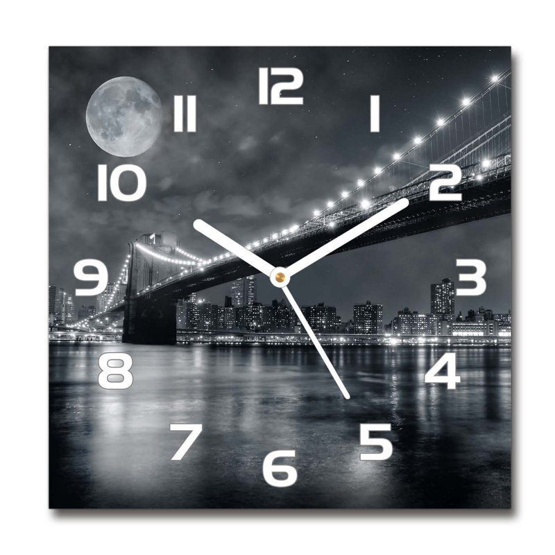 Joselene Glass Wall Clock, White, 60cm H x 60cm W x 0.4cm D