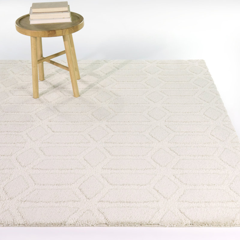 Ardan Beige Modern Luxe Area Rug, Rectangle 5'3" x 7'