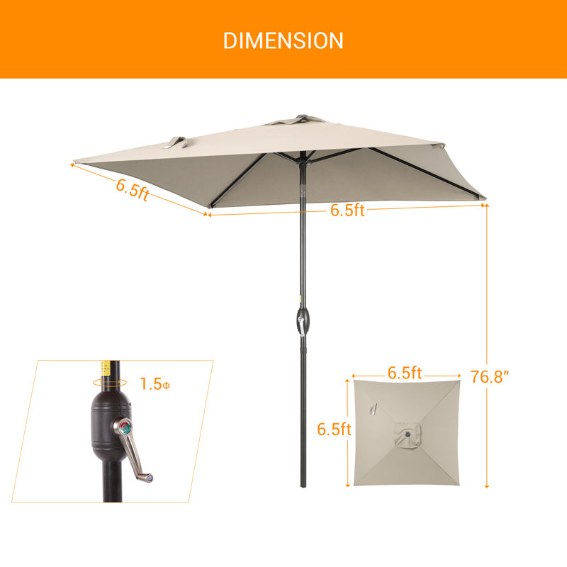 Parasol carré de 78 po Rovner, Beige
