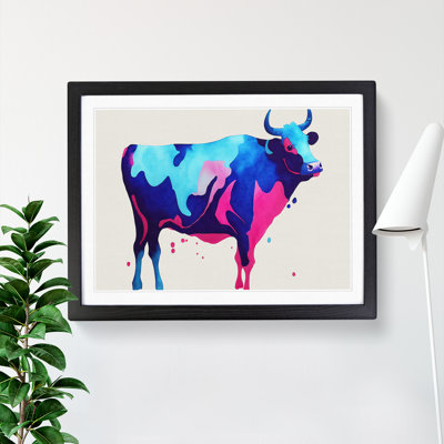 Watercolour Cow Abstract - Single Picture Frame Print