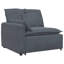  Canapé modulaire en velours gris foncé (100% polyester) en forme de L modulaire
