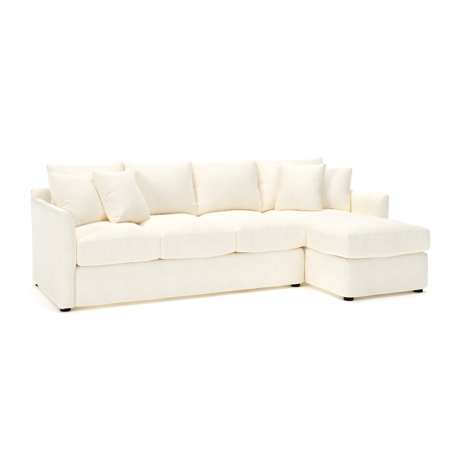 Cecelia Upholstered Chaise Sectional, Conversation Pearl Basketweave, Right Hand Facing