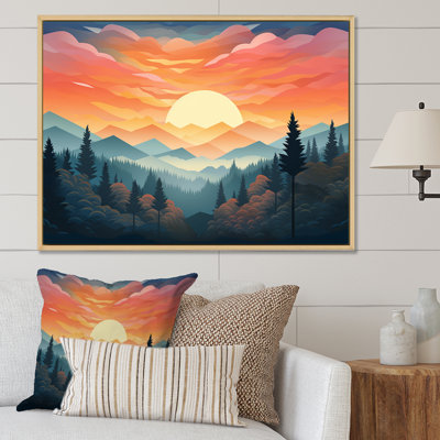 «Mountain Forest Daydream Peaceful Sunset» sur toile