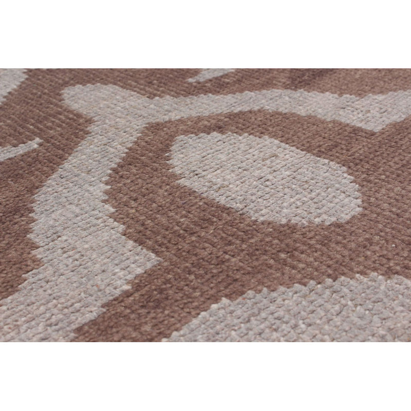 Tapis unique noué à la main style Esari des années 2010 de 5 pi 3 po x 8 pi 1 po brun Fjoralba