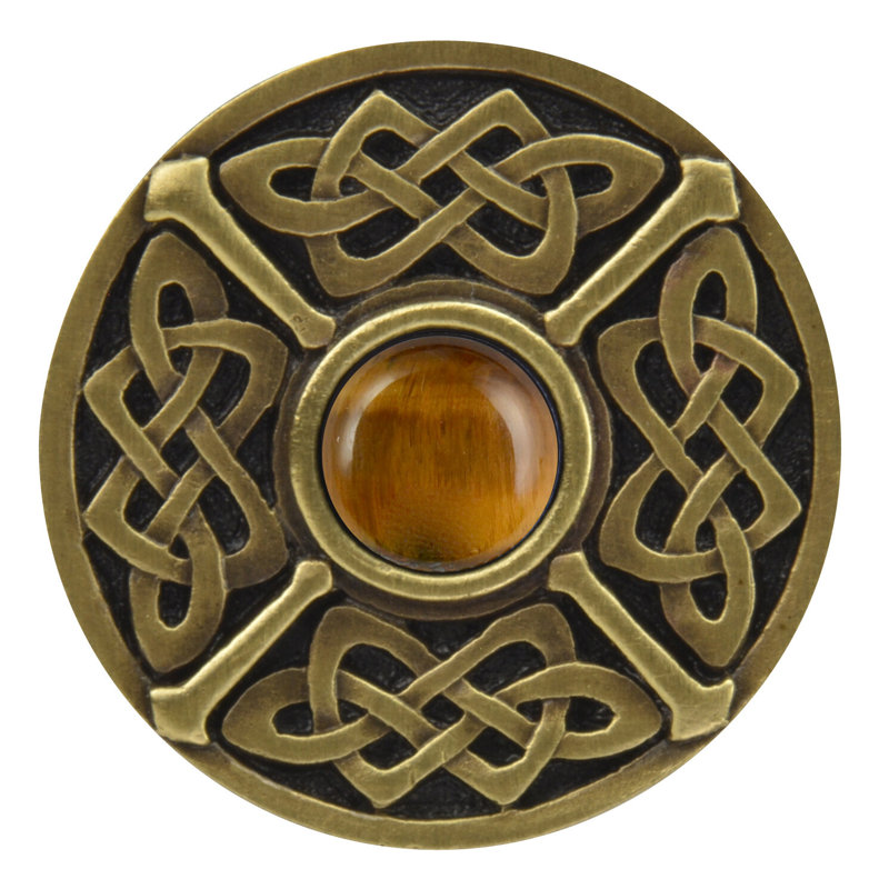Jewel Mushroom Knob, Antique Brass