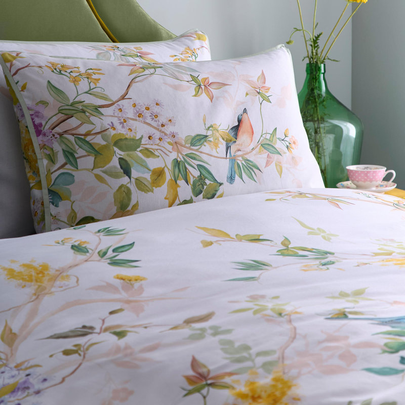 Arianna Cotton Floral Duvet Cover Set with Pillowcases Included, Double Duvet Cover Set + 2 Pillowcases