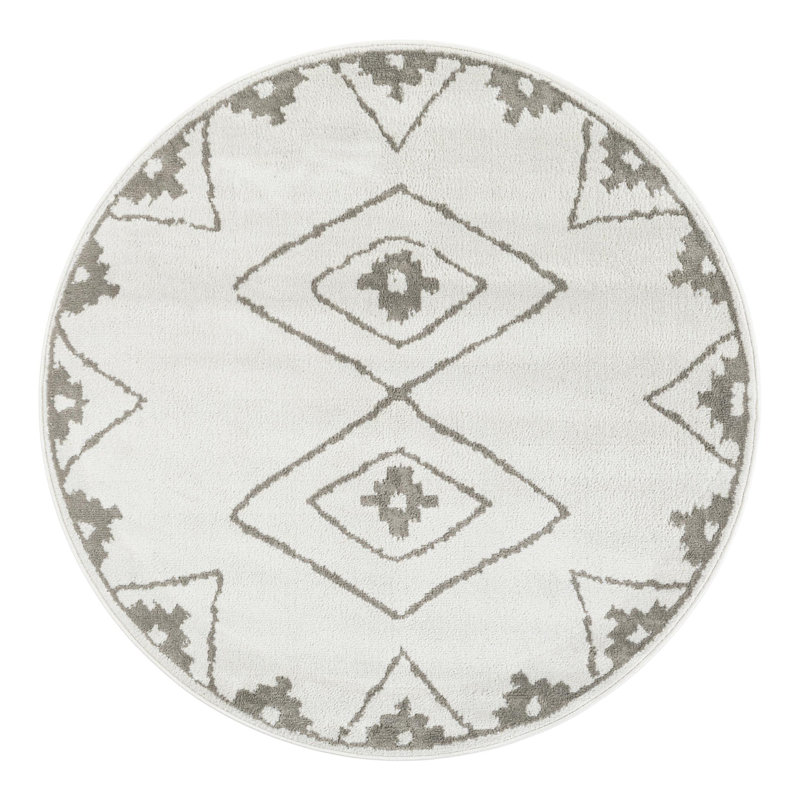 Latitude Run® Vefsna Nikolis Rug Ivory, Round 5'1"