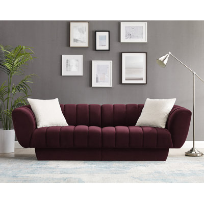 Charlotte 224Cm Velvet Rolled Arms Chesterfield Sofa